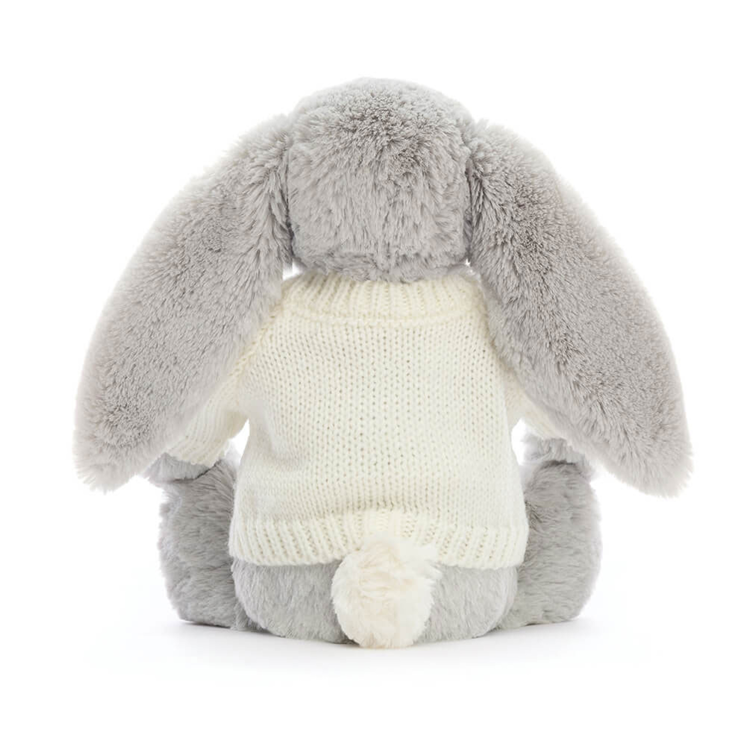 Bashful Silver Bunny with Personalized Cream Jumper - Image 4