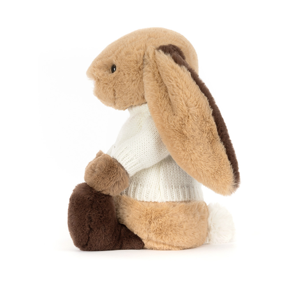Alternative view of Bashful Patchwork Brown Bunny with Personalized Cream Jumper
