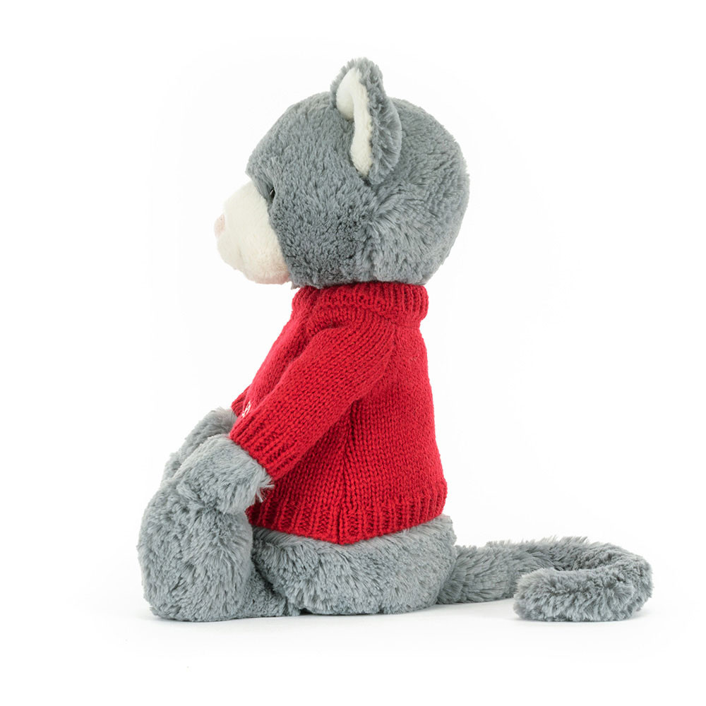 Alternative view of Bashful Kitten with Personalized Red Jumper
