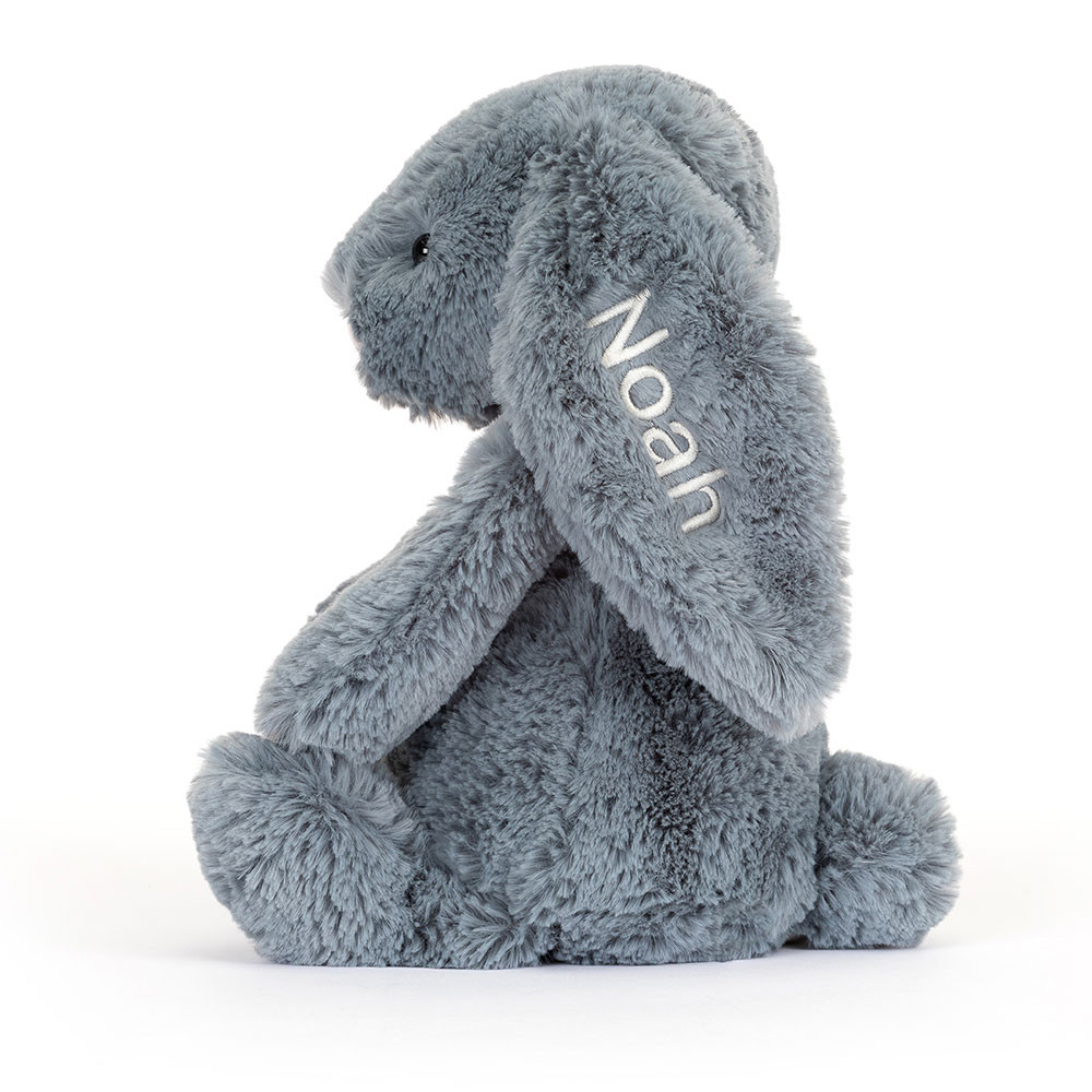 Alternative view of Personalized Bashful Dusky Blue Bunny Medium