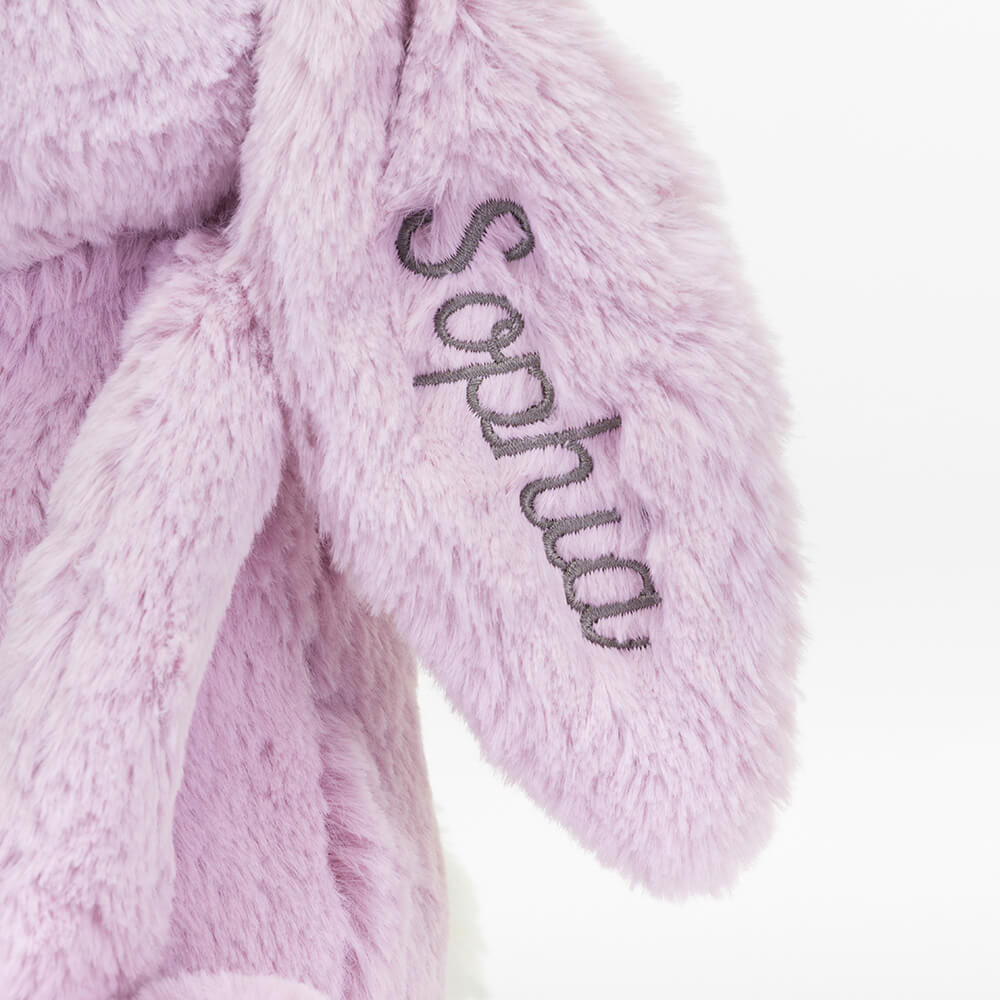 Alternative view of Personalized Bashful Lilac Bunny Medium